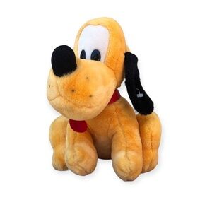 Disneyland Walt Disney World Vintage Yellow Black Stuffed Animal Pluto Plush 10”